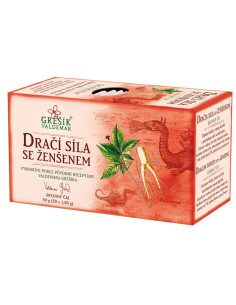 Grešík DRAČÍ SÍLA SE ŽENŠENEM bylinný porcovaný čaj 20 x 1,5 g